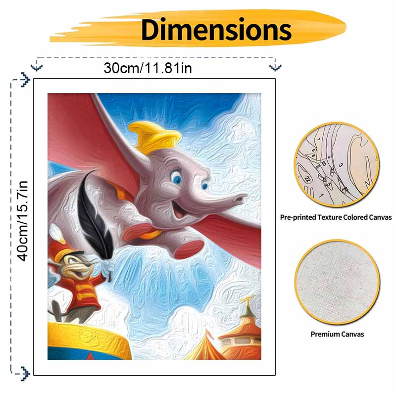 Disney Dumbo Oil Painting Kit Painting Art Home Bedroom Wall Decoration Handmade Diy Gift for Friends and Fans