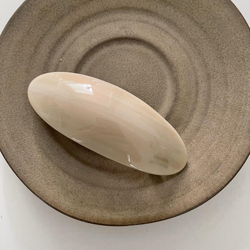 Pinza para el cabello con ácido acético coreano, pinza de resorte para niñas, horquilla francesa grande, tocado, horquilla de arco elíptico brillante, accesorios para el cabello