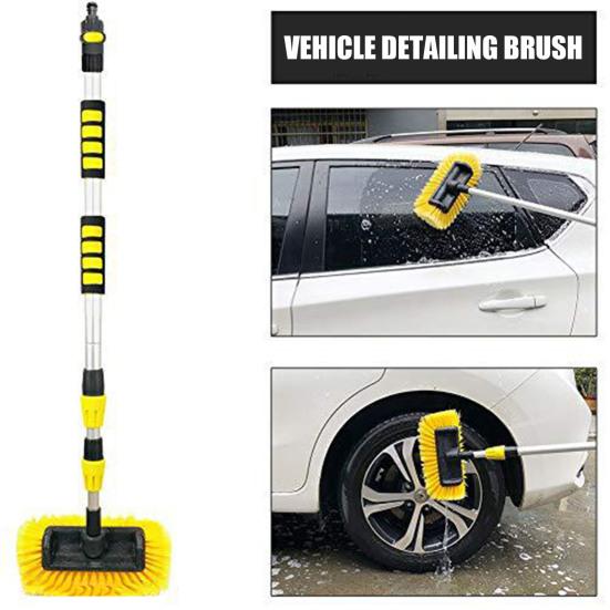 Car Cleaning Brush with Detachable Handle Soft Bristles Design Tight Connection On/Off Switch Scratch-Free Car Vehicle Cleaning Brush