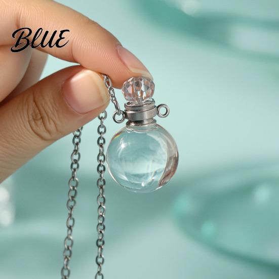 Transparent Scent Bottle Perfume Vial Pendant Necklace Aroma Essential Oil
