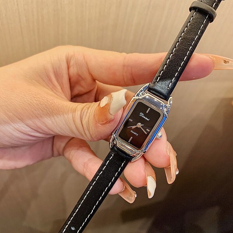 Leather Strap Women S Watch Small Vintage Square Women S Watch Women S Ancora