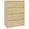 Vidaxl Komoda, 60X36X84 Cm, Lite Drewno Sosnowe