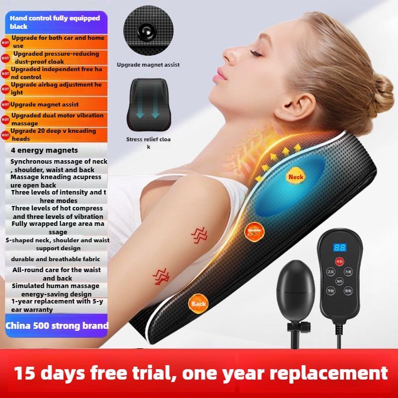 JAIYORL Massage Pillow Electric Airbag Cervical Massager Neck Waist Back Vibration Heating Shoulder Kneading With Remote Control