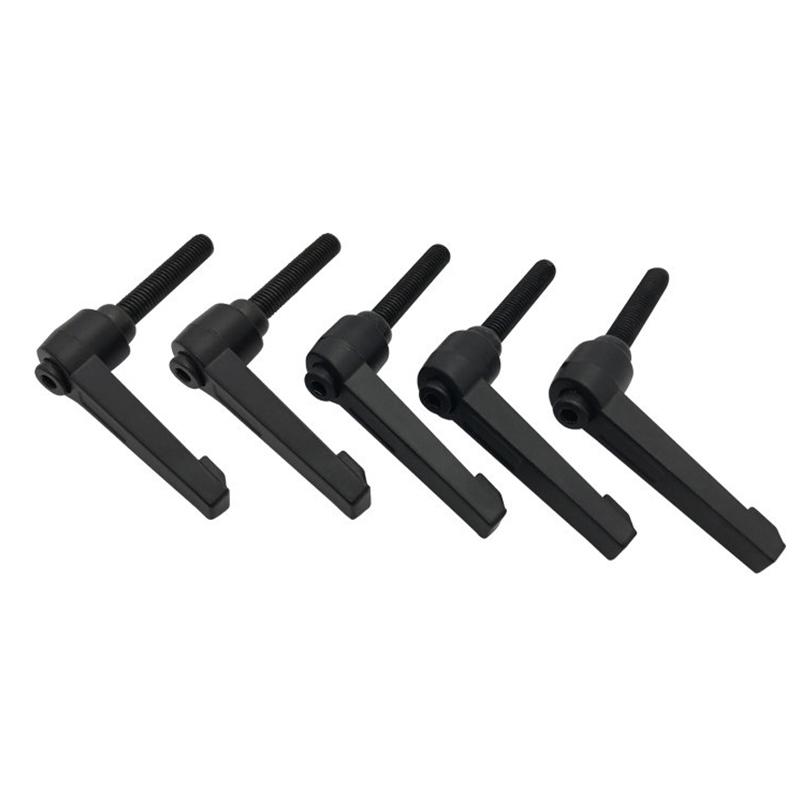 2Pcs M4 M5 M6 M8 Clamping Lever Machinery Adjustable 7-Shaped Handle Locking External Male Thread Knob