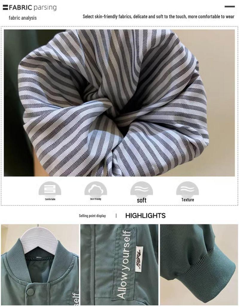 2025 Boys' Fashion Baseball Jacket - Spring/Autumn Thin Top for Kids