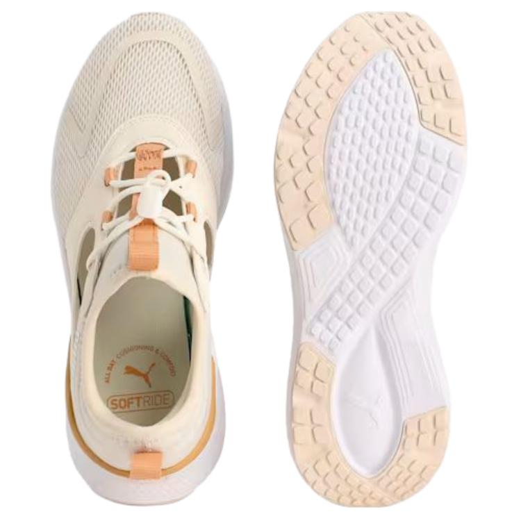 Puma Softride Mayve Mule Soft Comfortable Fabric Synthetic Leather Slip Resistant Durable Low Top Running Shoes Women sneaker Light-Khaki 312001-03