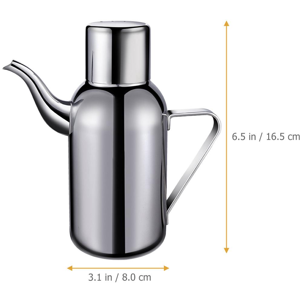 Stainless Steel Oil Dispenser Large Capacity Smooth Edges Easy Clean Kitchen Seasoning Bottle For Oil Soy Sauce