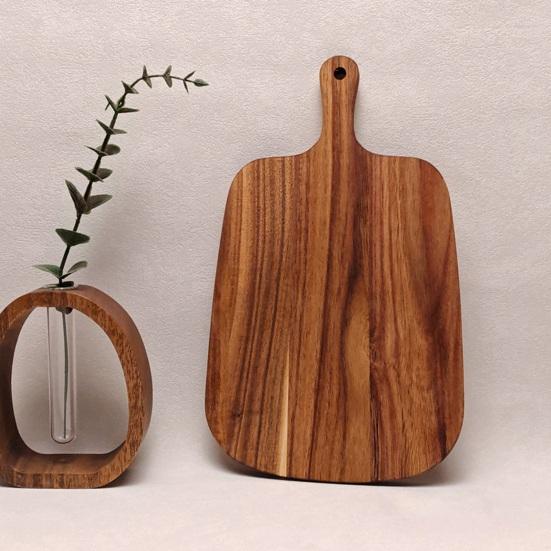 Wood Cutting Board Charcuterie Board Dual-Sided Cheese Board for Kitchen Camping Food Serving Tray with Handle