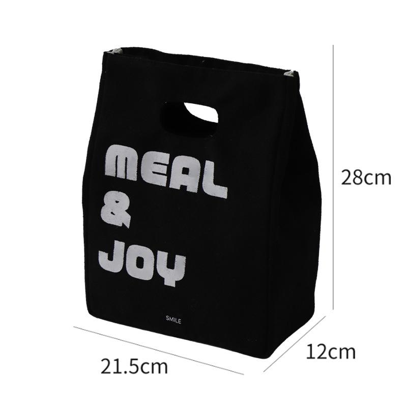 1pcs Canvas Simple Lunch Handbag Meal Bag Office Worker Lunch Box Bags Insulation Bag Thick Aluminum Foil Preservation