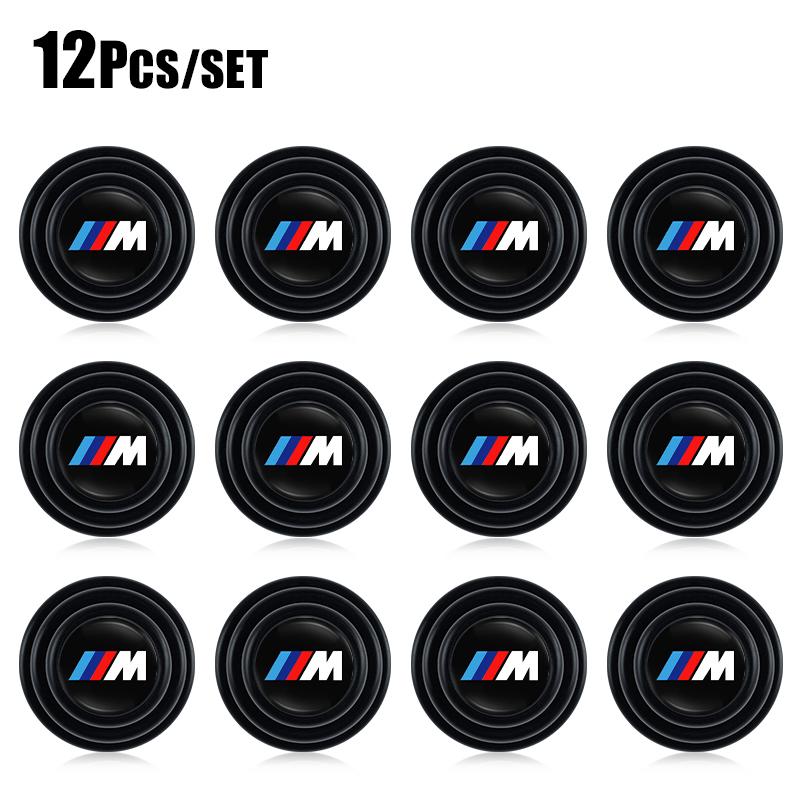 SHEJ3 4/12Pcs Soundproof Silicone Pad Car Styling Door Crash Pad Stickers For BMW G80 G06 G07 G42 G14 G15 G16 F82 F20 F21 F83 M2 M3 M4