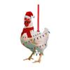Funny Scarf Chicken Hanging Pendant Wooden Christmas Tree Pendant for 5pcs Xmas Tree