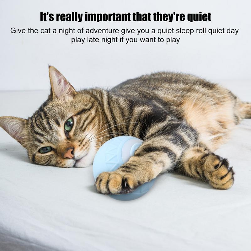 Katze Interaktiver Ball Elektrischer Automatischer Rollender Ball Intelligentes Spielzeug für Katzen Intelligentes Katzenspielzeug Rotierender Ball Katzenspiel Zubehör