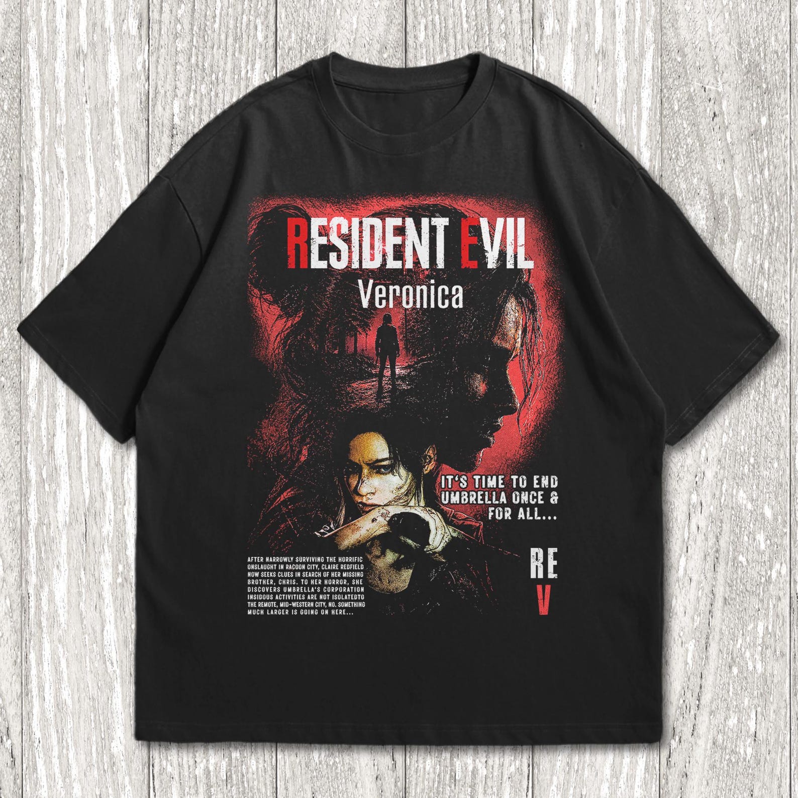 Resident Evil Veronica Vintage T-Shirt, Resident Evil Unisex T-Shirt, Resident Evil 2027 Shirt, Code: Veronica Tee, Resident Evil Biohazard 2XL