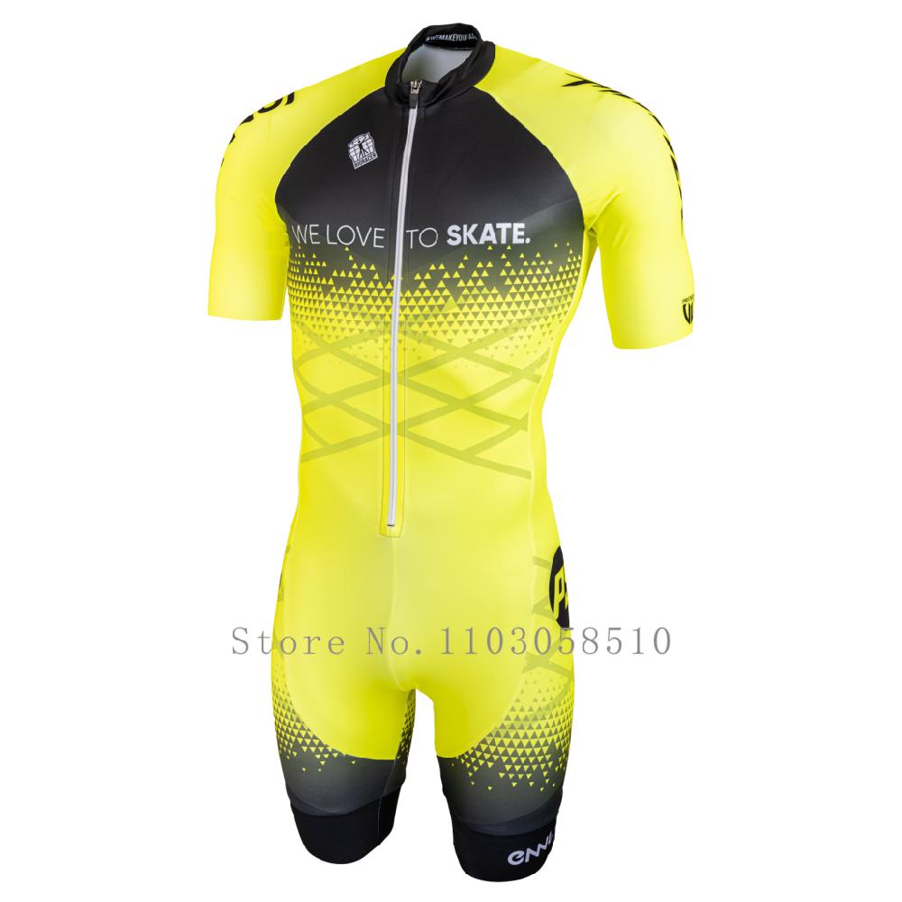 

Powerslide Inline Skinsuit Team Areo Speedsuit Summer Men Cycling Clothing Skate Suits Ciclismo Pro Racing Apparel Short Sleeves S