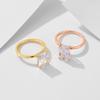 Classic Elegant Fine Jewellery Ring Set Custom Wedding Jewelry S925 Sterling Silver Zircon Fine Engagement Rings for Women