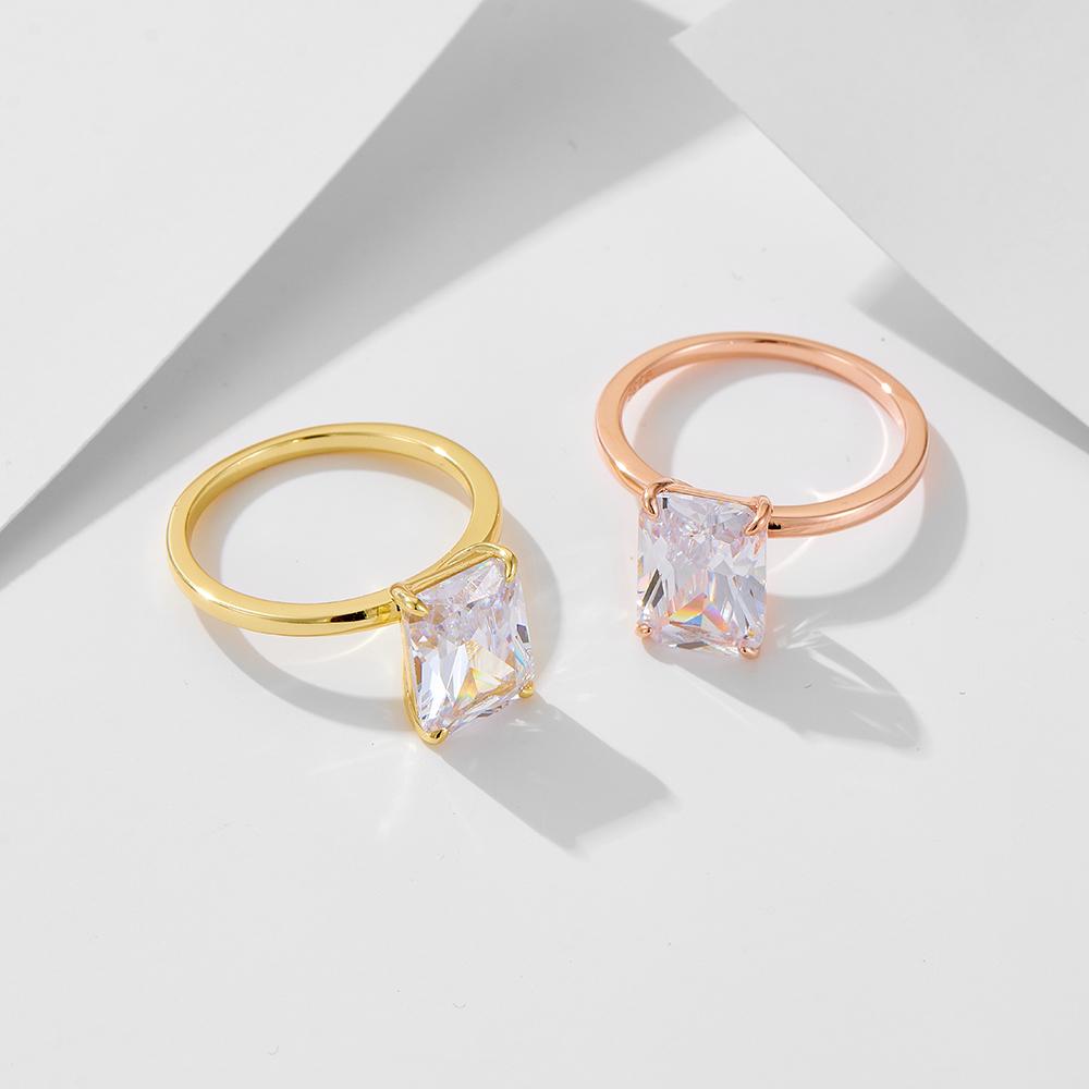 Classic Elegant Fine Jewellery Ring Set Custom Wedding Jewelry S925 Sterling Silver Zircon Fine Engagement Rings for Women