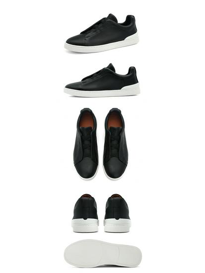 European Fashion Genuine Leather Slip-On Sneakers: High-End White Casual Shoes