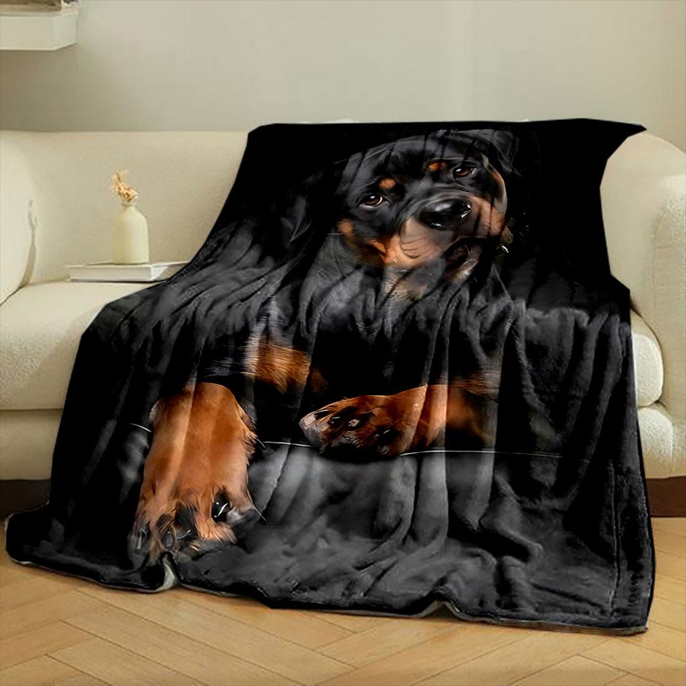 Rottweiler Dog Print Blanket bedroom Blanket for Livingroom Couch lunch break Soft throw for Friend's festival Gift