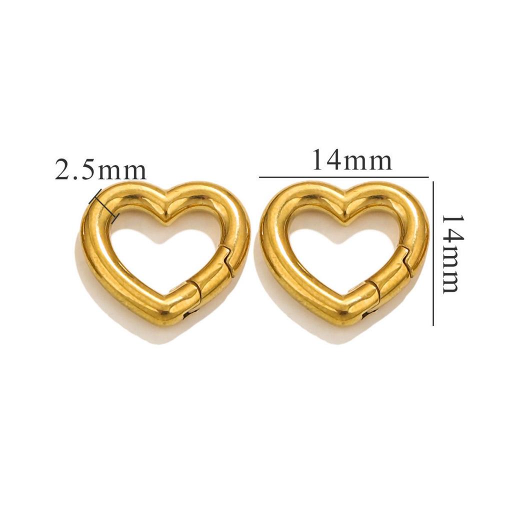 304 Stainless Steel Bolt Spring Ring Clasps Polished Heart Circular Connector DIY Necklace Jewelry Making Lobster Buckle, 1Piece