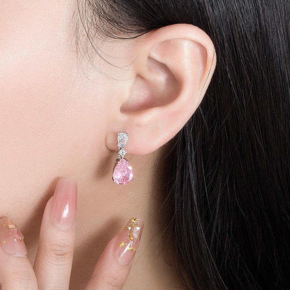 Elegant Pear-Shaped Glitter Diamond Teardrop Earrings: Versatile, High-End Jewelry for Women
