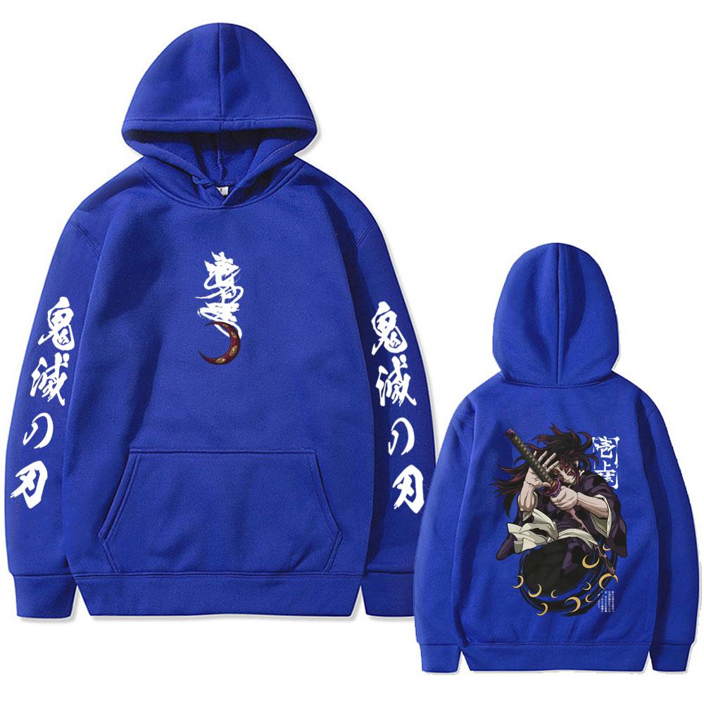 Anime Demon Slayer Kokushibo Graphic Hoodie Men Women Clothing Cartoon Fashion Oversized Pullover Men's Vintage Hoodies