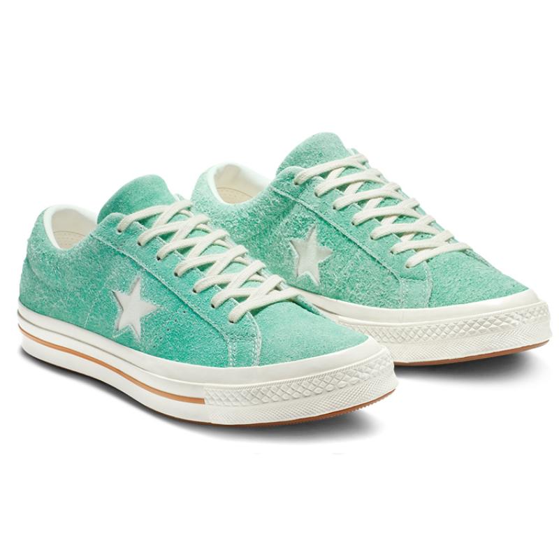 Converse One Star Low 'Bold Jade' Trendy Versatile Low-Top Canvas Shoes Unisex Green and White