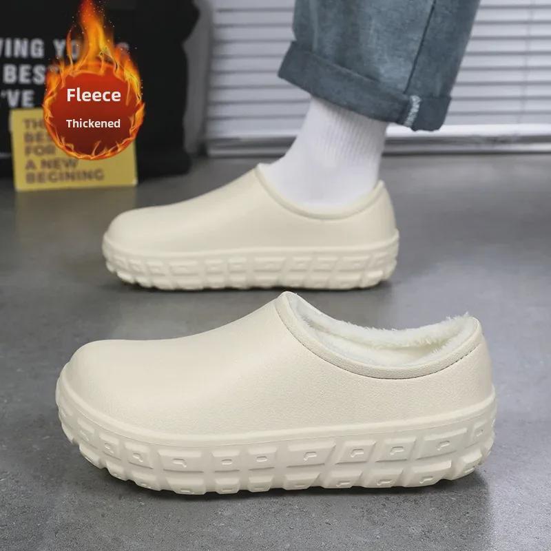 

Мужская водонепроницаемая обувь для поваров — теплая, нескользящая, маслостойкая и прочная для зимы. 42 бежевый