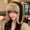 Russian Winter Earflap Hat Ear Protector Women's Hat Faux Fur Leather Snow Cap Ushanka Outdoor Fur Hat Thick Pilot Trapper Hats