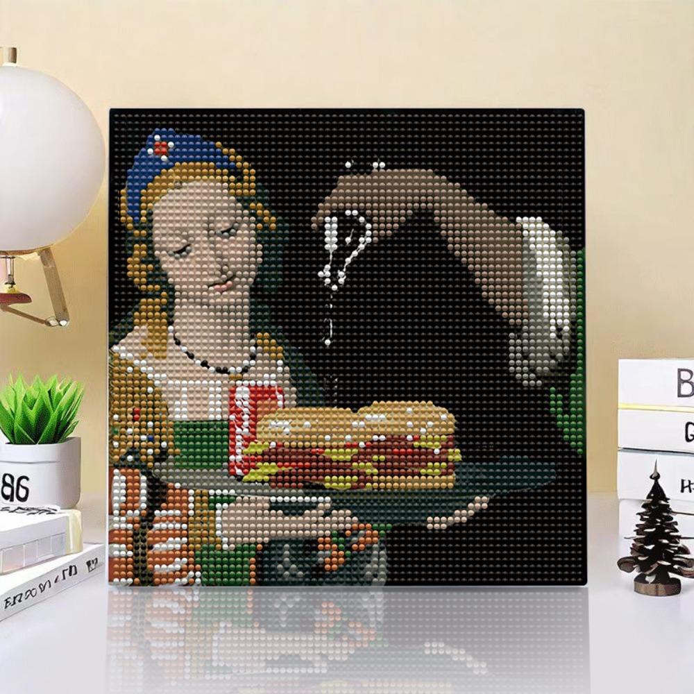 

Large Size Diamond Sticker with Photo Frame Painting Handmade DIY Famous Painting Sticker Manufacturer Mosaic with Frame 1PC