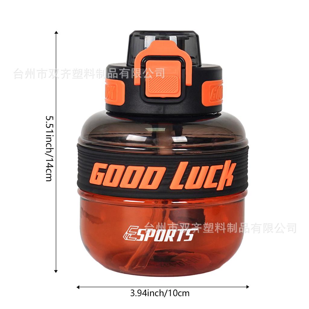 Water Bottle Transparent Gradual Change Sports Water Cup High Value with Rope Portable Outdoor Plastic Water Cup High Temperature Resistant Straw Cup