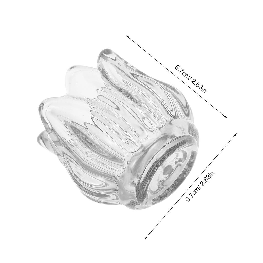 4Pcs Clear Glass Tulip Tealight Holders Elegant Votive Holder Set for Wedding Table Centerpiece Valentines