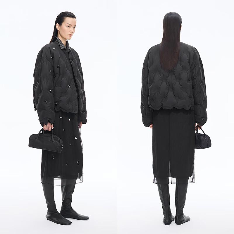 JNBY Women's Autumn Straight Mesh Midi Skirt