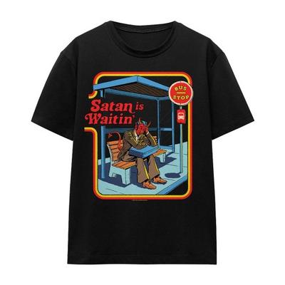 Steven Rhodes Womens/Ladies Satan Is Waitin T-Shirt