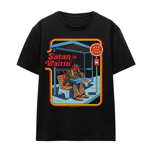 Steven Rhodes Womens/Ladies Satan Is Waitin T-Shirt