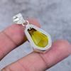 Citrine Gemstone Handmade 925 Steling Silver Jewelry Pendant 1.58" M-382