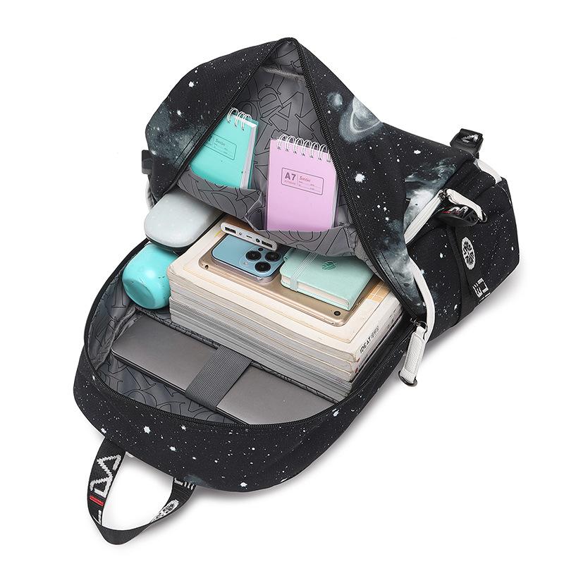 Large Capacity Backpack Men Laptop Backpacks 15.6 Oxford Galaxy Pattern High School Bags Teen College Boy Gril Student Backpack