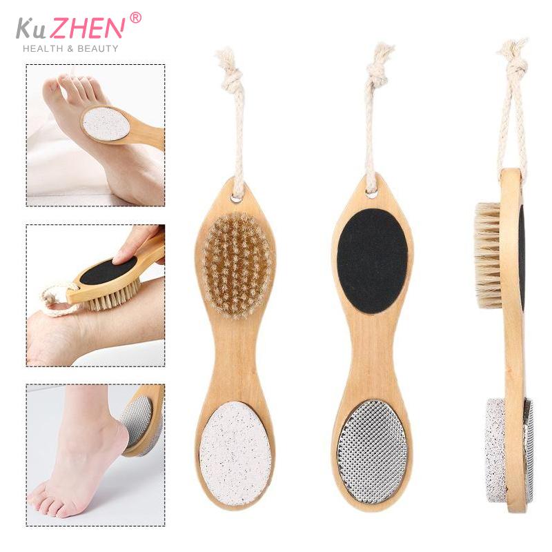 1/2PCS 4-in-1 Foot File Callus Remover Foot Care Tool Foot Pumice Stone Dead Skin Remover Brush Cuticles Nails Foot Care Tool