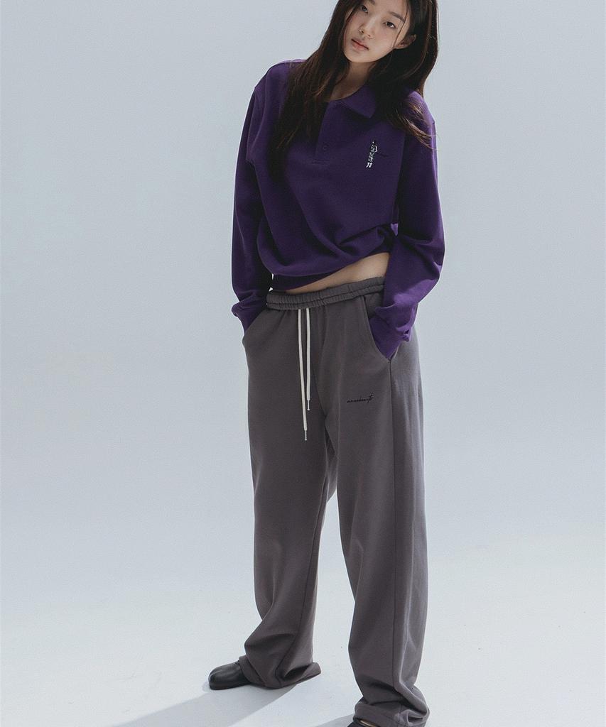 ANNEHEARTS Wide String 2Ways Sweatpants_Charcoal