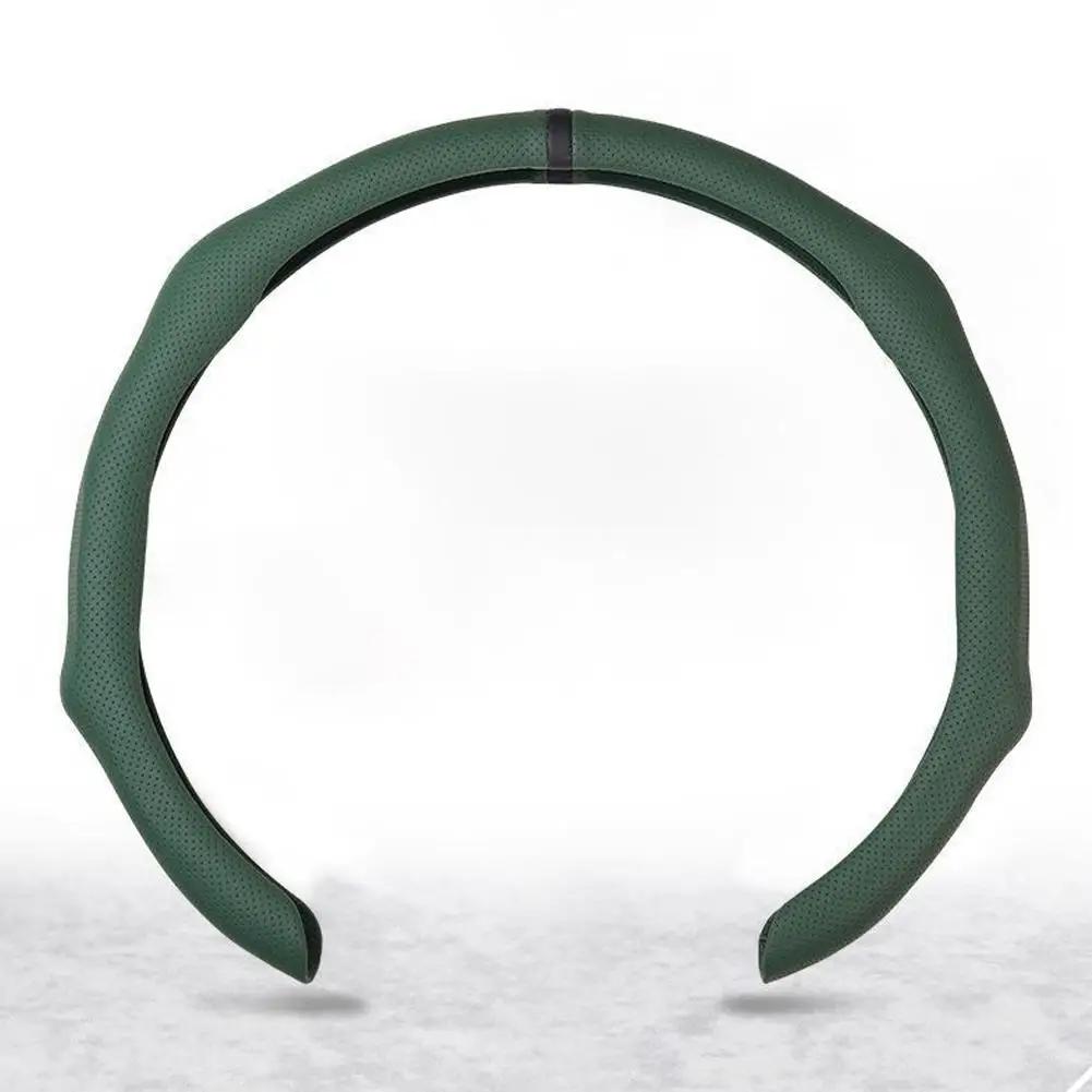 

1pcs Car Steering Wheel Cover Non-Slip Circle Grip Protector Modified Black Steering Auto Wheel 15inch Shape Round I8I3 зелёный