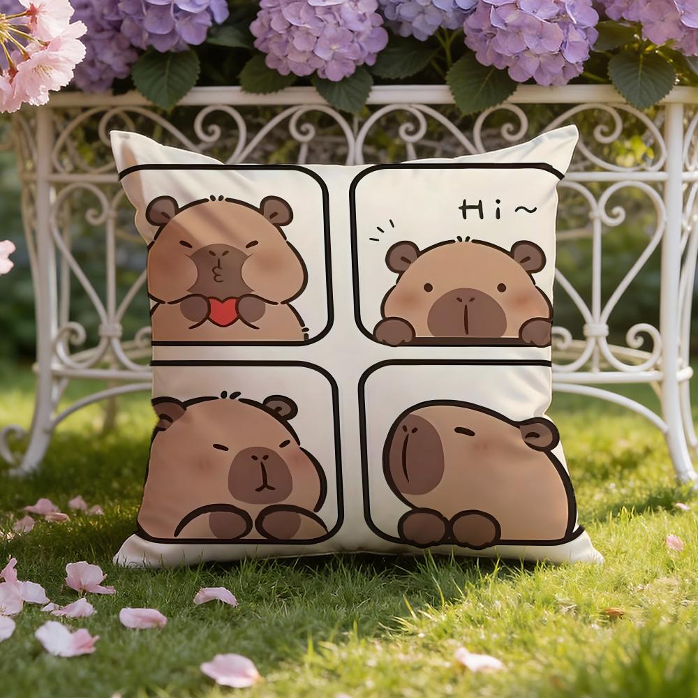 

Мила подушка-капібара Наволочка для дому та автомобіля Двостороння наволочка: Двостороння для преміального комфорту 30cmx30cm