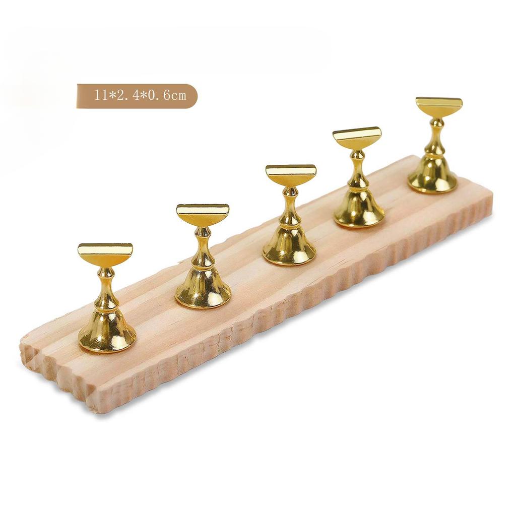Base de pratique de manucure japonaise Log Color Nail Plate Holder Style minimaliste Symphony Gold Finger Holder Metal Strong Magnetic