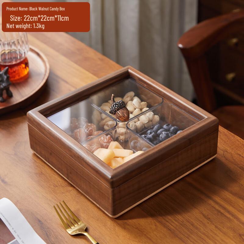 Rotating Wooden Dried Fruit & Candy Tray