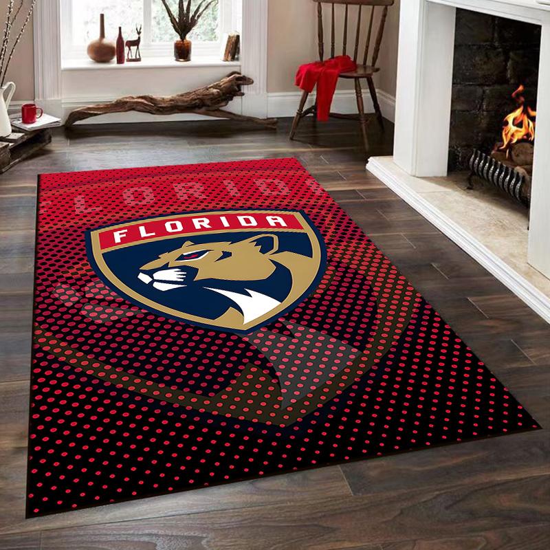 Florida Panther Logo Rug Design Non-slip Rug Suitable for Living Room and Bedroom Sofas