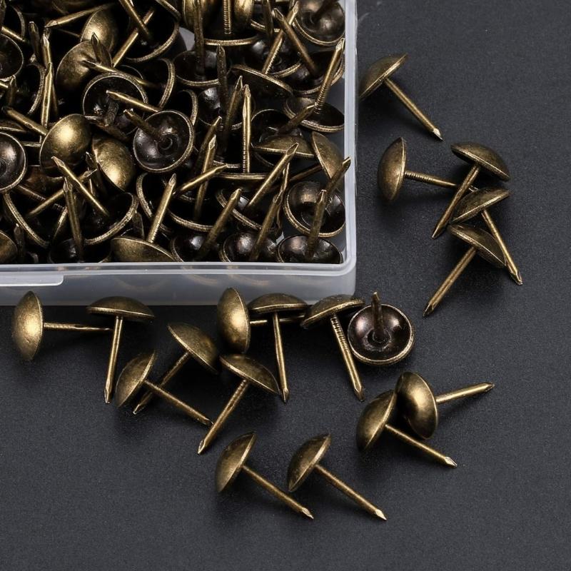 Metal Upholstery Nails Strong Decorative Rivets Metal Sofa Repair Nail 200pcs for Home Furniture Refurbishing