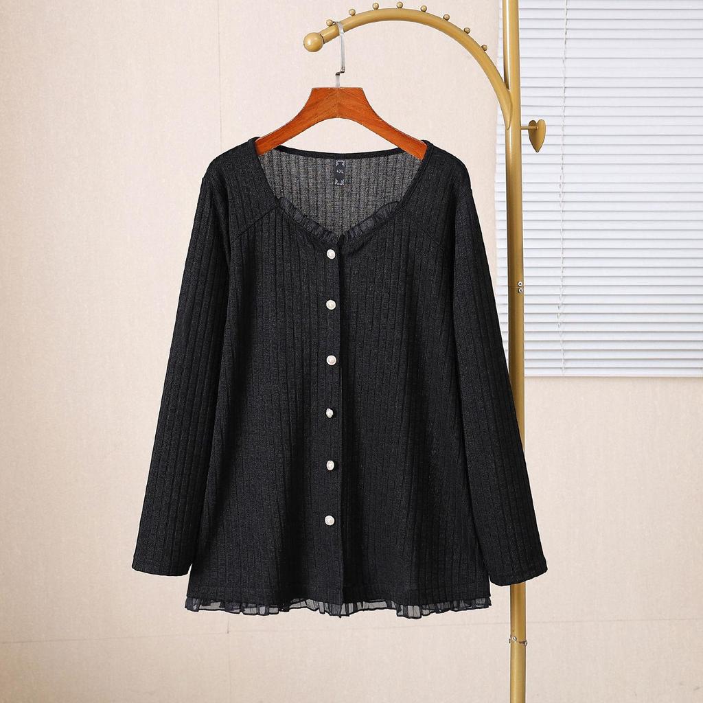 Women's Plus Size Knitted Cardigan - Spring/Autumn Fashion, Loose & Slimming 