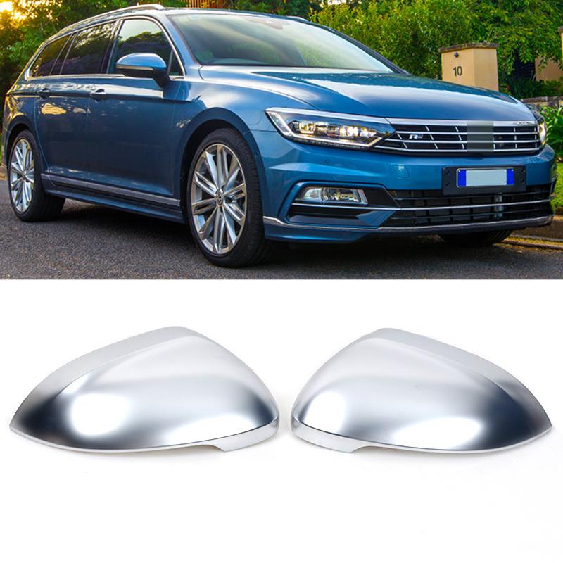 1Pair Matte Chrome Rearview Side Mirror Cover House Cap Shell Lid For Volkswagen VW Passat B8 Variant 2015 2016 2017 2018