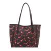 Vintage Cherry Print Large Capacity Women Casual Commute Single Shoulder Tote Bag