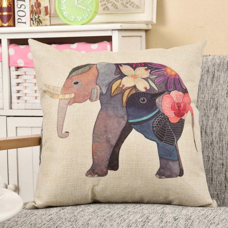 Linen Sofa Animal Pillow Cover Cushion Digital Printed Pillow Linen Car Cushion Does Not Include Pillow Core