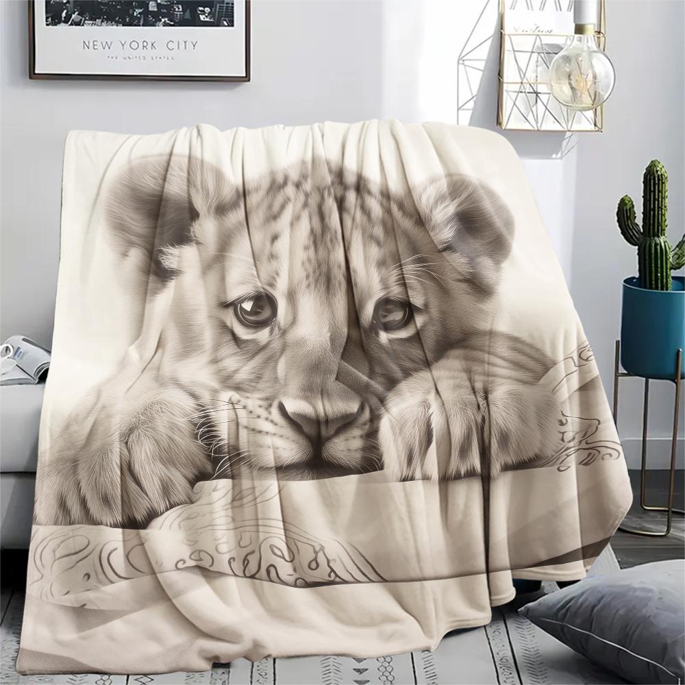 Cute Jaguar Print Flannel Blanket, High quality Comfortable for All Seasons, Home Decor, Warmth and Comfort, Perfect for Christmas Gifts