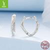 Simple S925 Sterling Silver Geometric Ear Buckle Women'S Fashion Whole Body Silver Texture Earrings Earrings Cross-Border